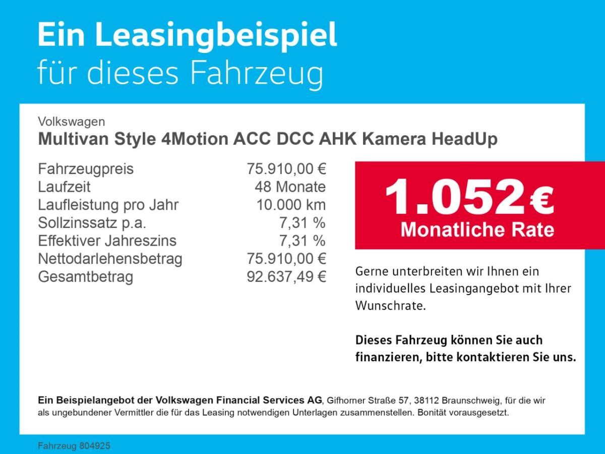 Volkswagen Multivan Style 4Motion ACC DCC AHK Kamera HeadUp