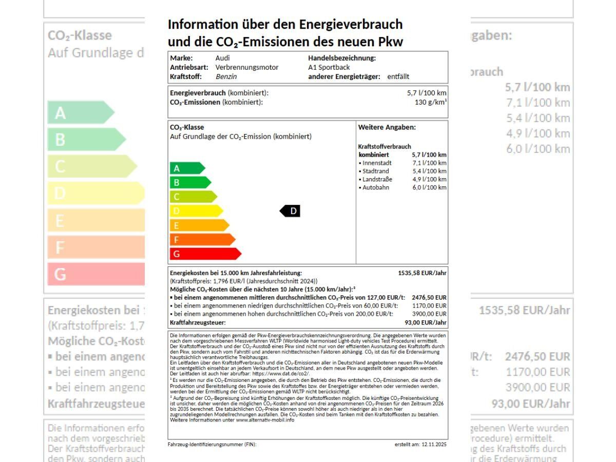 Audi A1 Sportback S-Line Exterieur + Interieur, Sitzheizung, LED, Kamera, PDC
