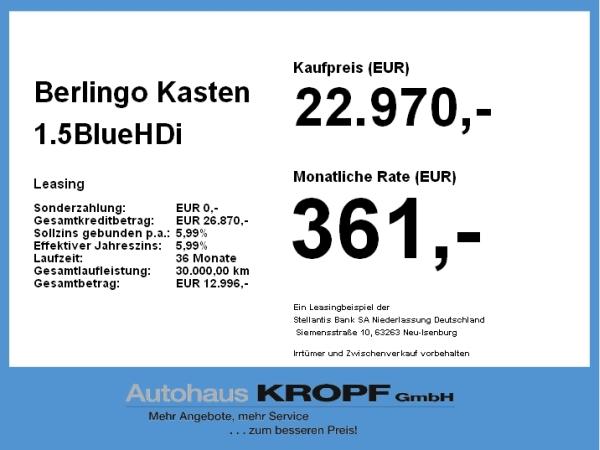 Citroën Berlingo Kasten 1.5BlueHDi Navi,DAB,Tempomat
