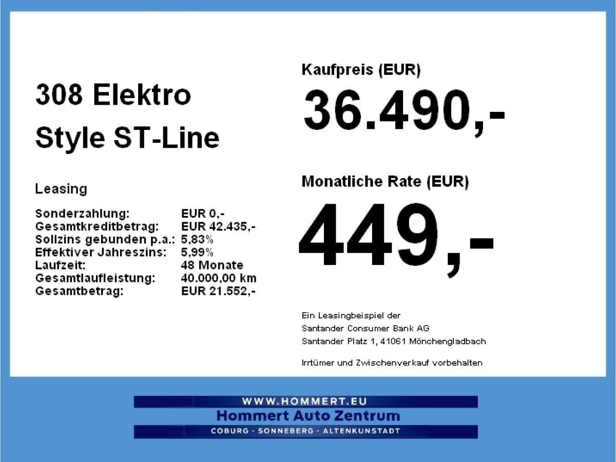 Peugeot 308 Elektro Style **Gewerbeknaller**