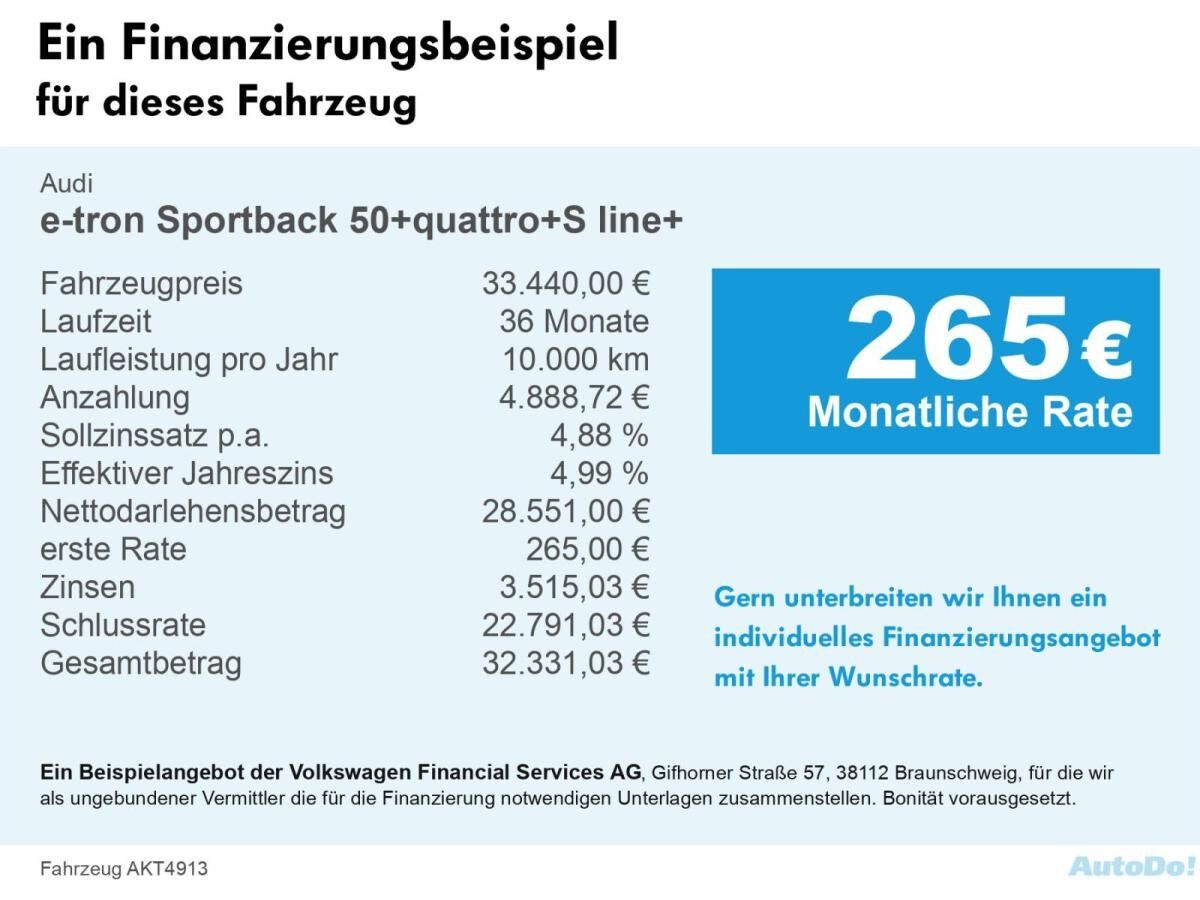 Audi e-tron Sportback 50+quattro+S line+