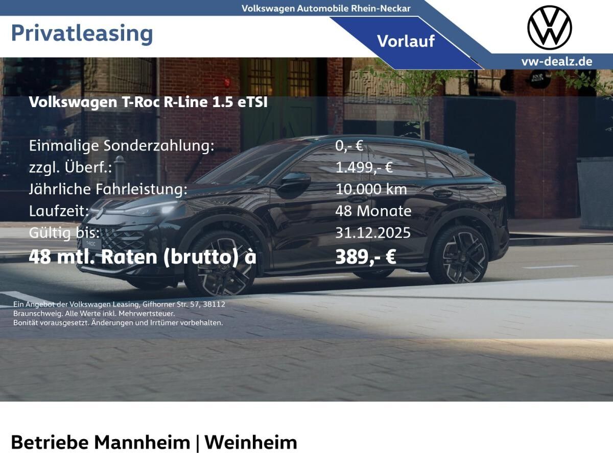 Volkswagen T-Roc R-Line 1.5 l eTSI DSG NAVI HeadUp LED 19"