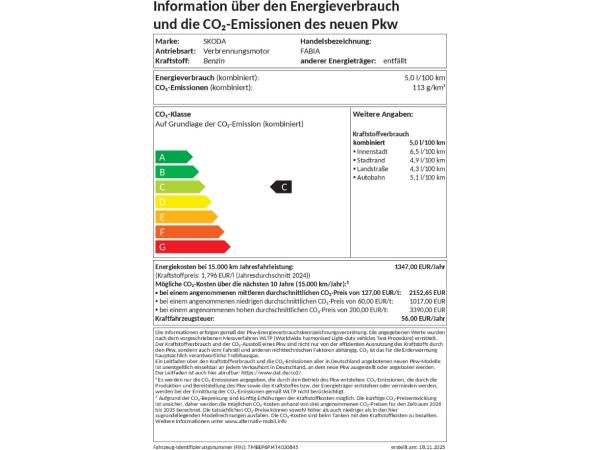 Skoda Fabia SOFORT VERFÜGBAR! 1.0 TSI Tour Kamera Navi DynLicht KeyLess