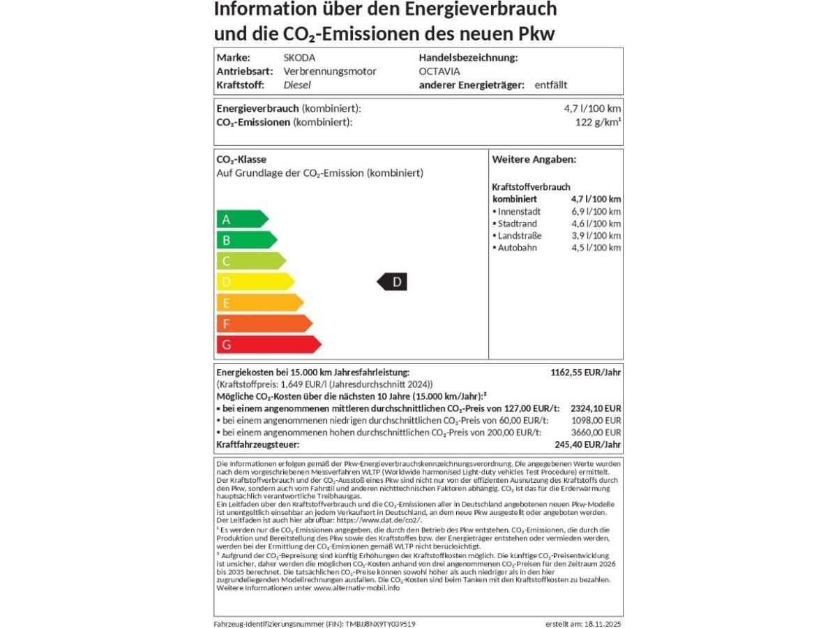 Skoda Octavia SOFORT VERFÜGBAR! Combi DSG ACC AHK AUTO Navi Matrix