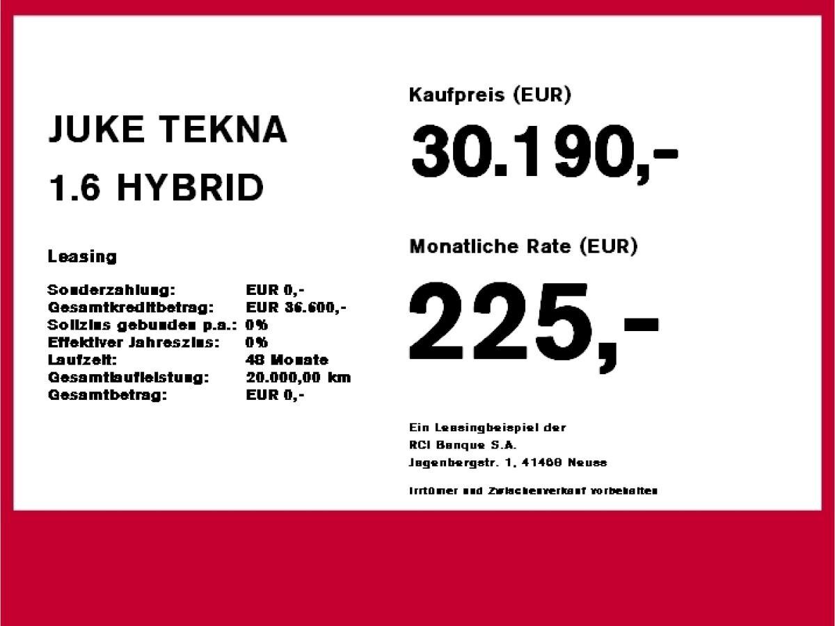 Nissan Juke JUKE TEKNA 1.6 HYBRID 4AMT WKR inkl.