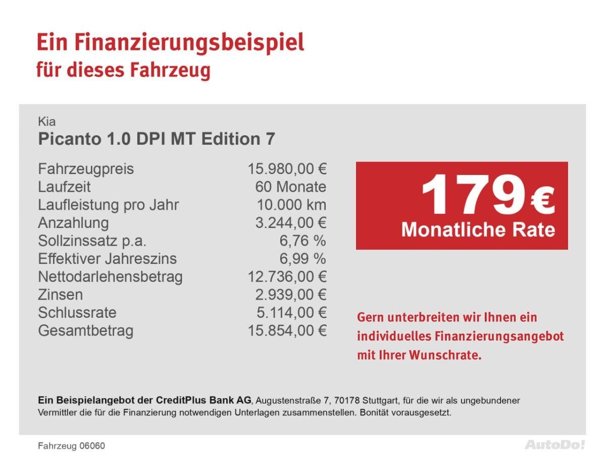 Kia Picanto 1.0 DPI MT Edition 7 Bluetooth Navi Klima