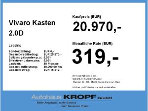 Opel Vivaro Kasten 2.0D Rückfahrkamera,KLima,Navi