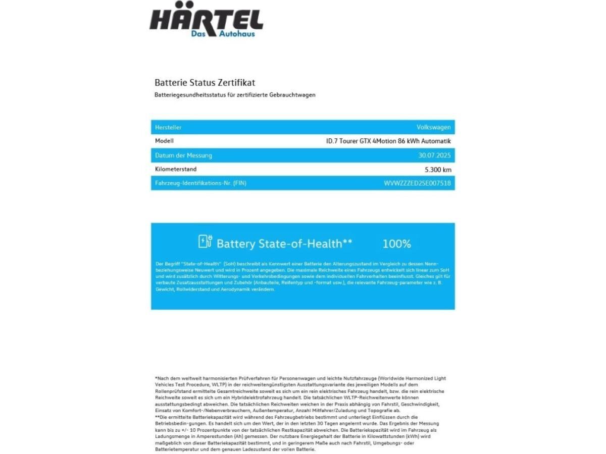 Volkswagen ID.7 TOURER GTX 4MOTION 86 KWH AUTOMATIK Bluetooth