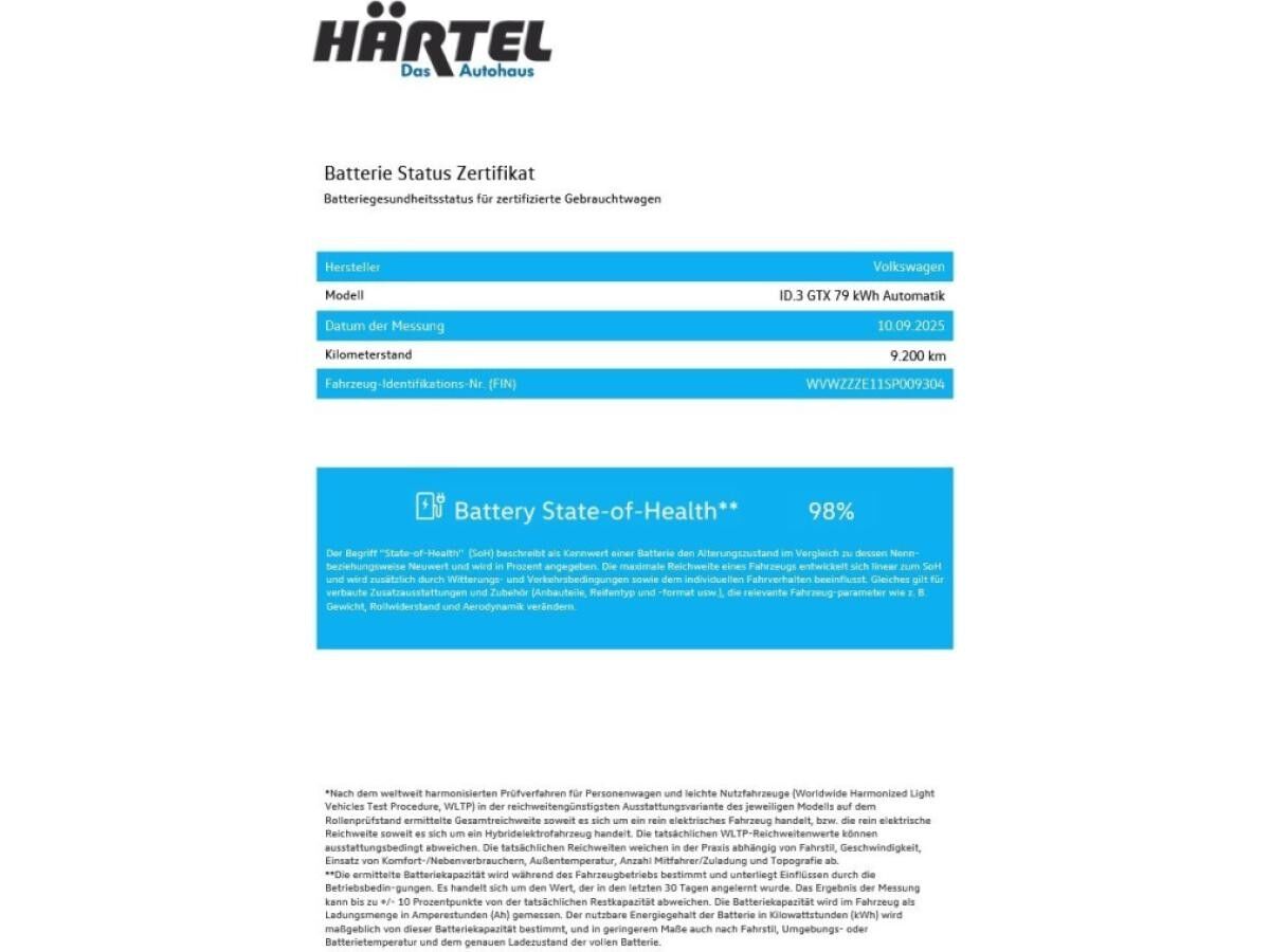 Volkswagen ID.3 GTX 79 KWH AUTOMATIK (+ACC-RADAR+NAVI) LED