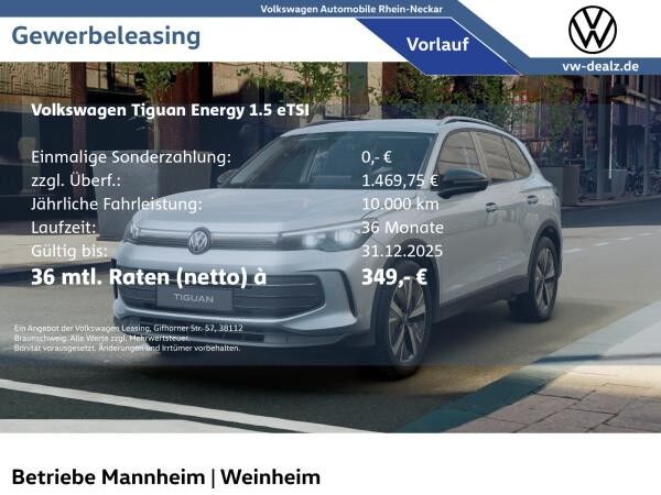 Volkswagen Tiguan Energy 1.5 l eTSI DSG AHK NAVI ALU 19"