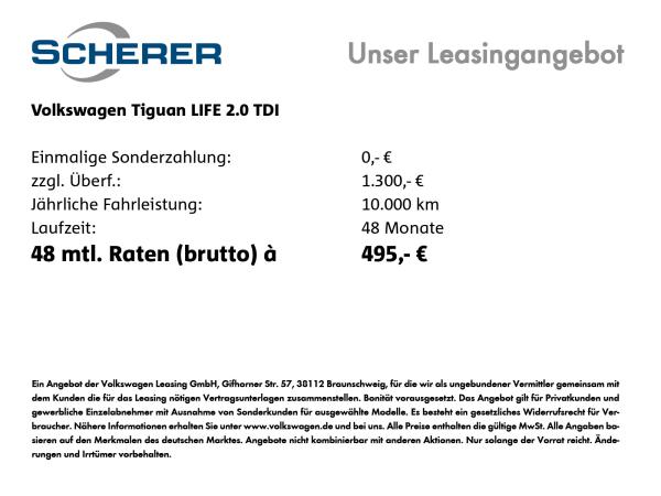 Volkswagen Tiguan Life "ENERGY" 2.0 TDI DSG PANO IQ AHK NAV