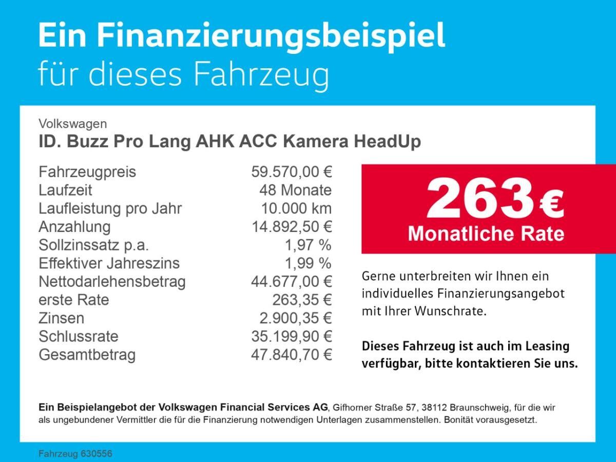 Volkswagen ID.Buzz ID. Buzz Pro Lang AHK ACC Kamera HeadUp Bluetooth