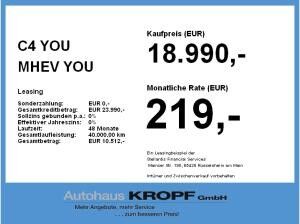 Citroën C4 YOU MHEV **Gewerbeangebot**