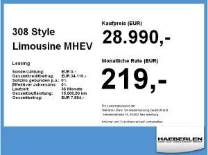 Peugeot 308 Style Limousine MHEV LED+2xKlima+KlimaA+LM