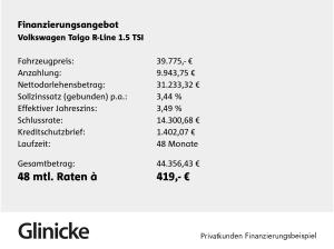 Volkswagen Taigo R-Line 1,5 l TSI OPF 7-Gang-Doppelkupplungsgetriebe DSG