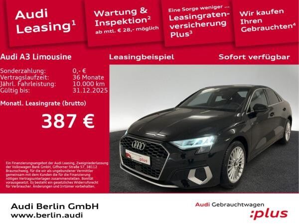 Audi A3 Limousine advanced 35 TFSI S tr. LED PDC SITZHZG VIRTUAL