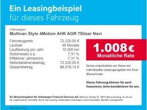 Volkswagen Multivan Style 4Motion AHK AGR 7Sitzer Navi LED