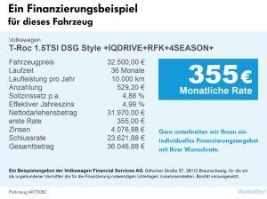 Volkswagen T-Roc 1.5TSI DSG Style +IQDRIVE+RFK+4SEASON+