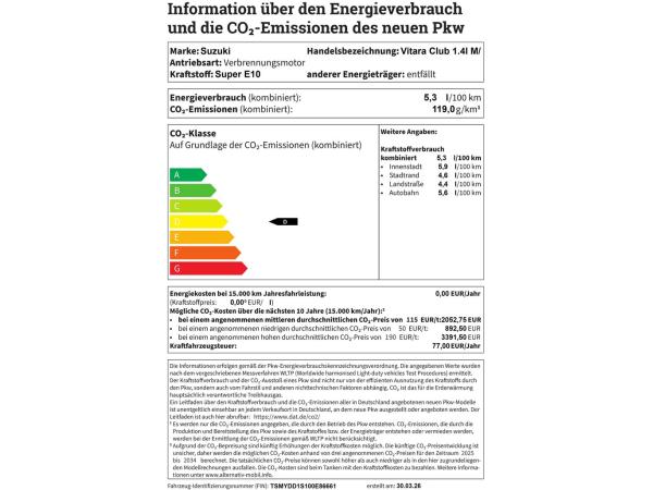 Suzuki Vitara Club 1.4l M/T Hybrid