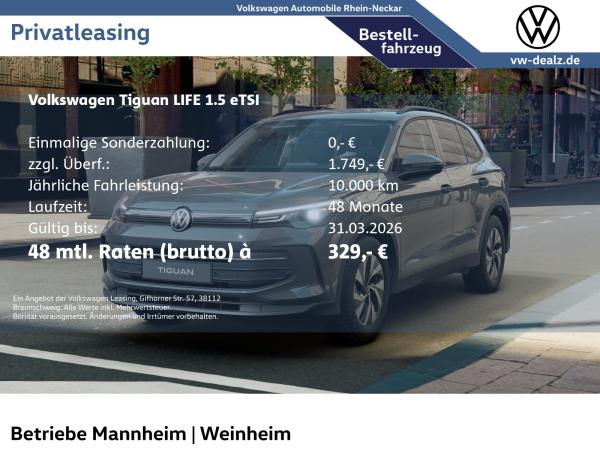 Volkswagen Tiguan Life 1.5 eTSI DSG Klima ALU ACC LED DAB