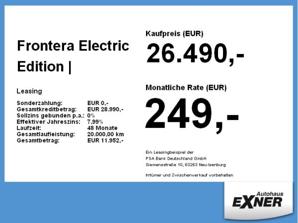 Opel Frontera Electric Edition | FREI KONFIGURIERBAR | Privat