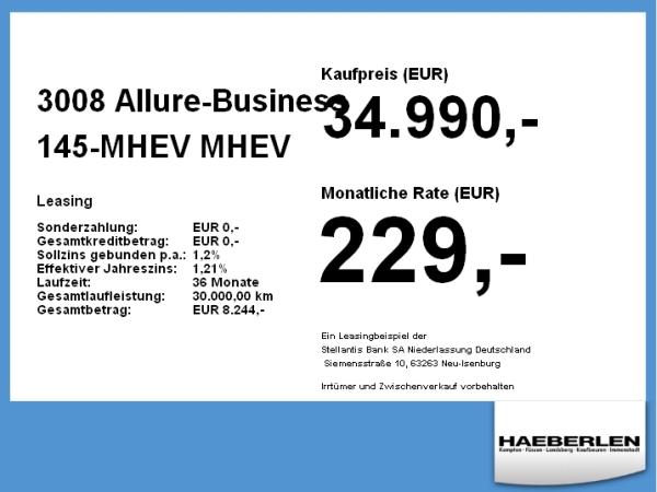 Peugeot 3008 Allure-Business 145-MHEV *BESTELLER*AKTION*