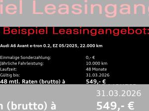 Audi A6 e-tron A6 Avant e-tron - 0,25% Versteuerung - / AHK, WP