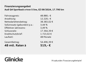 Audi Q4 e-tron Q4 Sportback e-tron 45 qu. S line Pano LED LM 20" Navi PDC