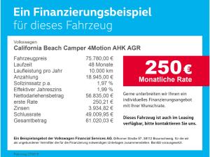 Volkswagen California Beach Camper 4Motion AHK AGR Bluetooth