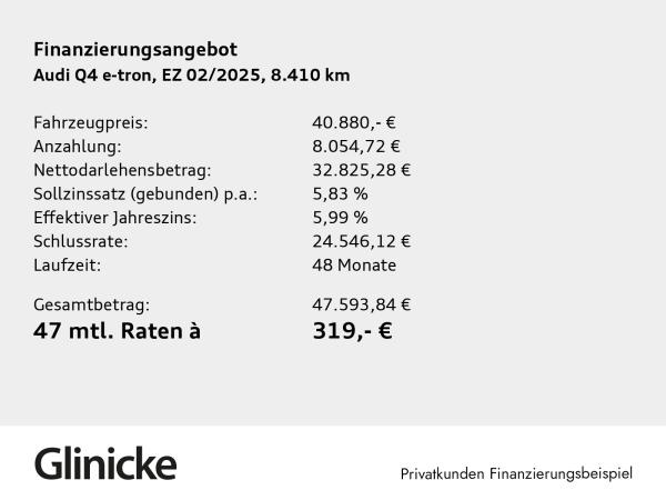 Audi Q4 e-tron 45 LED LM 19" Navi PDC+RFK ACC Head-Up