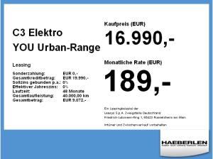 Citroën C3 Elektro YOU Urban-Range