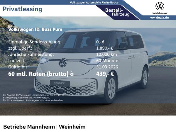Volkswagen ID.Buzz ID. Buzz Pure / 59 kWh Klima ACC DAB LED