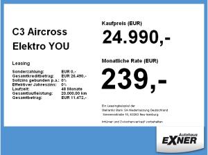 Citroën C3 Aircross Elektro YOU | FREI KONFIGURIERBAR | Privat