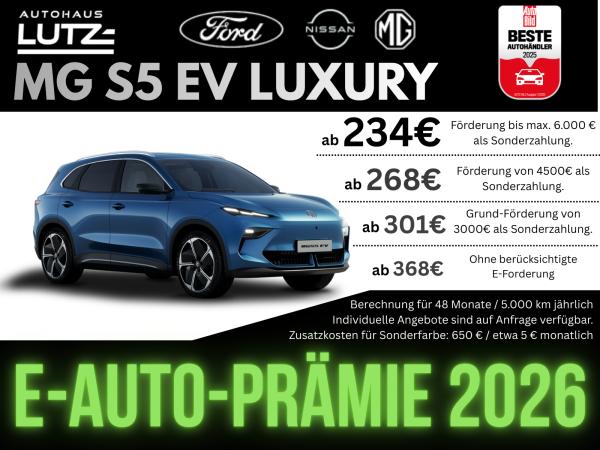 MG S5 EV 🔋LUXURY💎❗️Sofort Verfügbar❗️ ✨ 6 Farben Deal✨