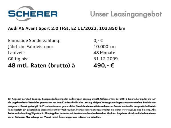 Audi A6 Avant 2.0 TFSI e quattro Sport Allrad AHK Navi SHZ PDC