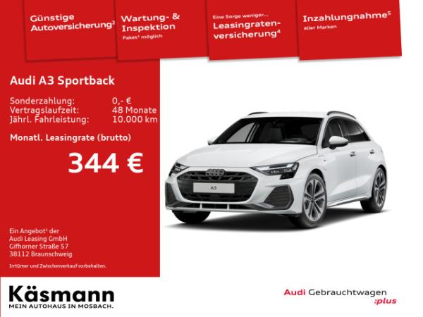 Audi A3 Sportback S line 40TFSIe WINTERRÄDER  HUD KAM NAV SONOS