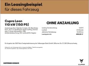 Cupra Leon Sportstourer eTSI DSG NAVI SITZHEIZUNG EINPARKHILFE LED