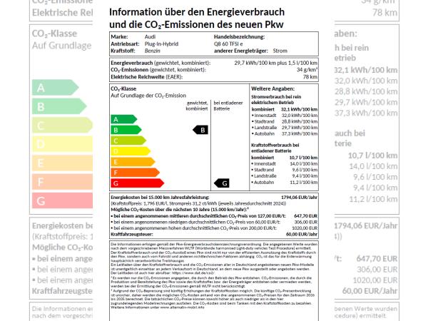 Audi Q8 60 TFSI e S line business 360kW/ 490 PS !Dienstwagen 0,5%!