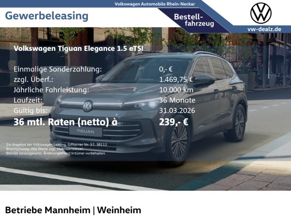 Volkswagen Tiguan Elegance 1.5 eTSI Klima ACC PDC LED DAB