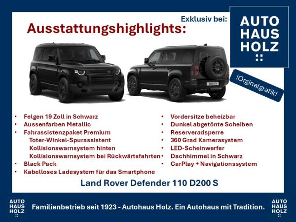 Land Rover Defender MY26 NEUWAGENAKTION 110er! 19ZOLL SCHWARZ - SCHWARZ PAKET - 360 KAMERA - SHZ - FAHRPAKET