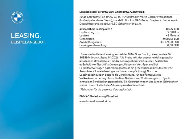 BMW X2 sDrive18d AHK Driv.Assist+ LiveCockpitProf