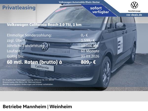 Volkswagen California T7Beach Tour 2.0 TSI DSG Klima NAVI Volkswagen California T7Beach Tour 2.0 TSI DSG Klima NAVI