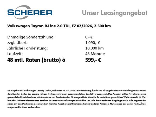 Volkswagen Tayron R-Line 2.0 TDI 4MOTION DSG NAVI PANO AHK