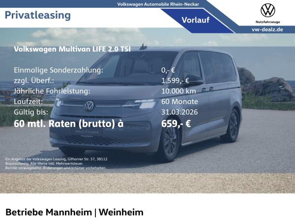 Volkswagen Multivan Life 2.0 TSI DSG Klima AHK Allwetter