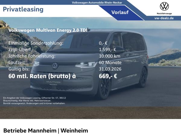 Volkswagen Multivan Energy 2.0 TDI DSG NAVI AHK Allwetter