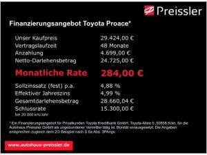 Toyota Proace Kasten Work 1.5L D 120 PS - L1 6 MT *Ladeboden, Smart-Cargo* DAB Spurhalteass.