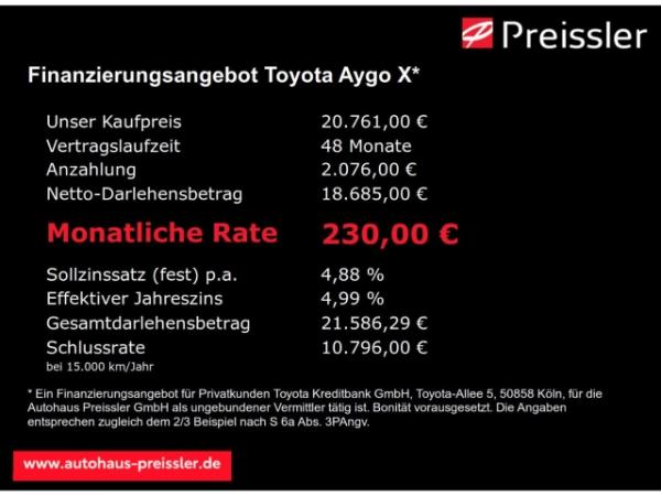 Toyota Aygo X Hybrid Pure Apple CarPlay Android Auto Musikstreaming DAB Spurhalteass. Fernlichtass.