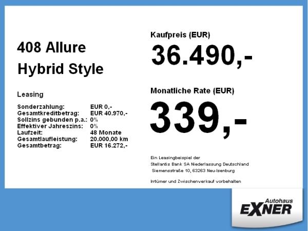 Peugeot 408 Allure Hybrid