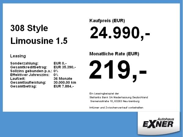 Peugeot 308 Style Limousine 1.5 Diesel **Gewerbehammer**