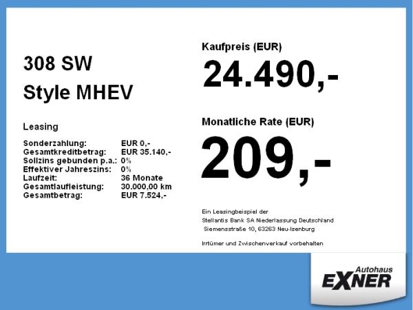 Peugeot 308 SW Style MHEV **Gewerbehammer**